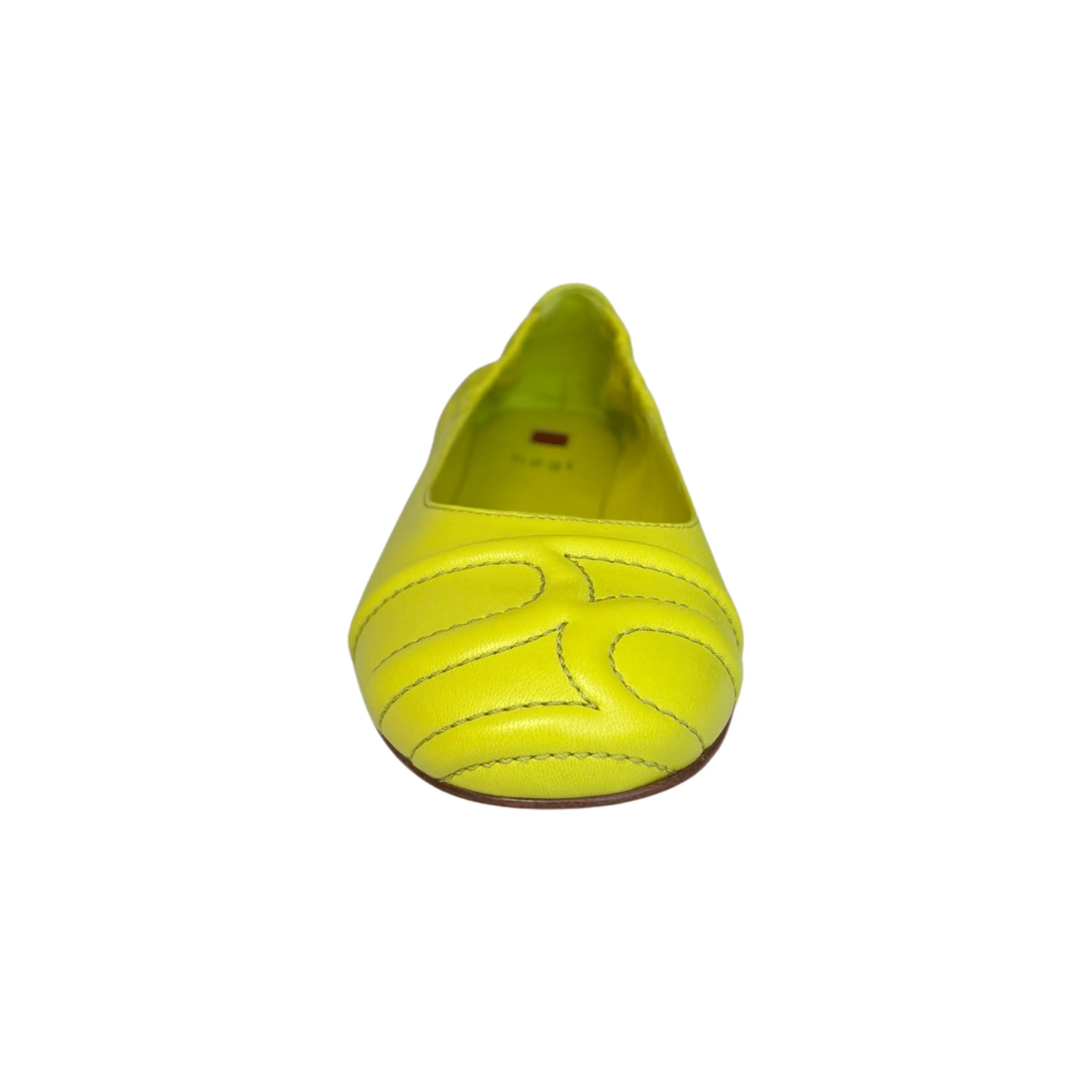100520 Lime Round Toe Flat