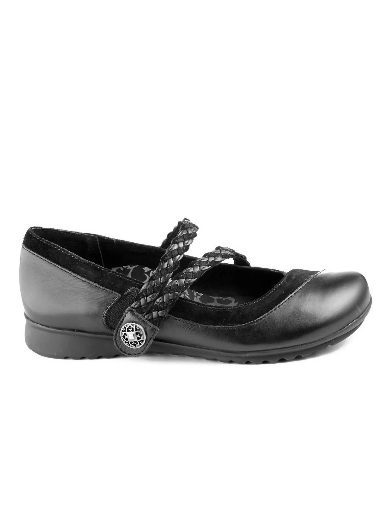 Ada Braided Mary Jane Shoes In Black