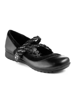 Ada Braided Mary Jane Shoes In Black
