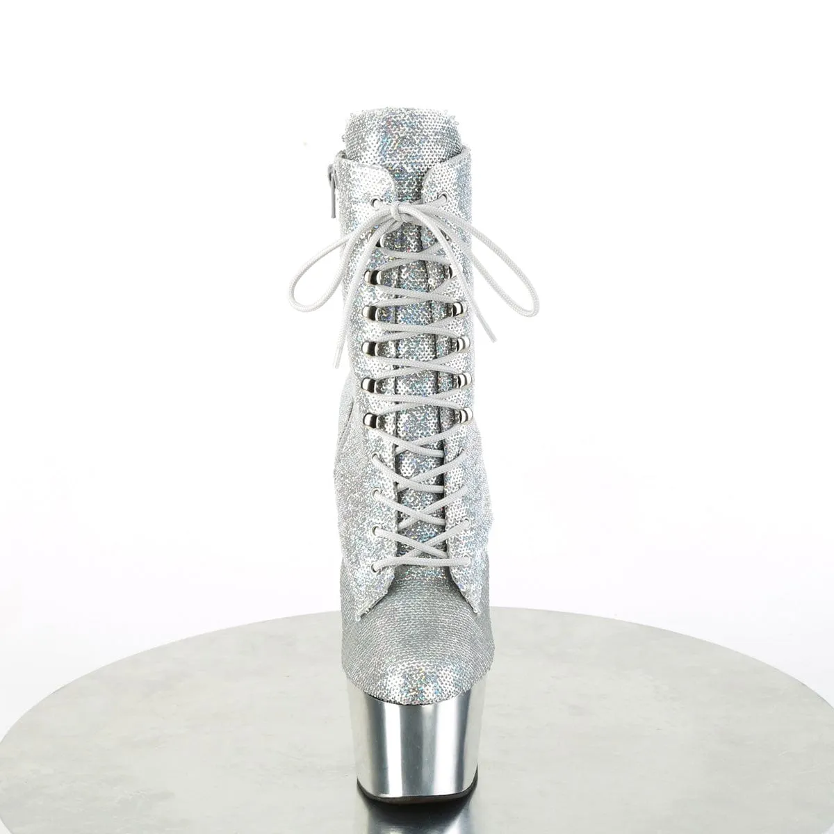 ADORE-1020SQ-02 Silver Hologram Sequins/Silver Chrome