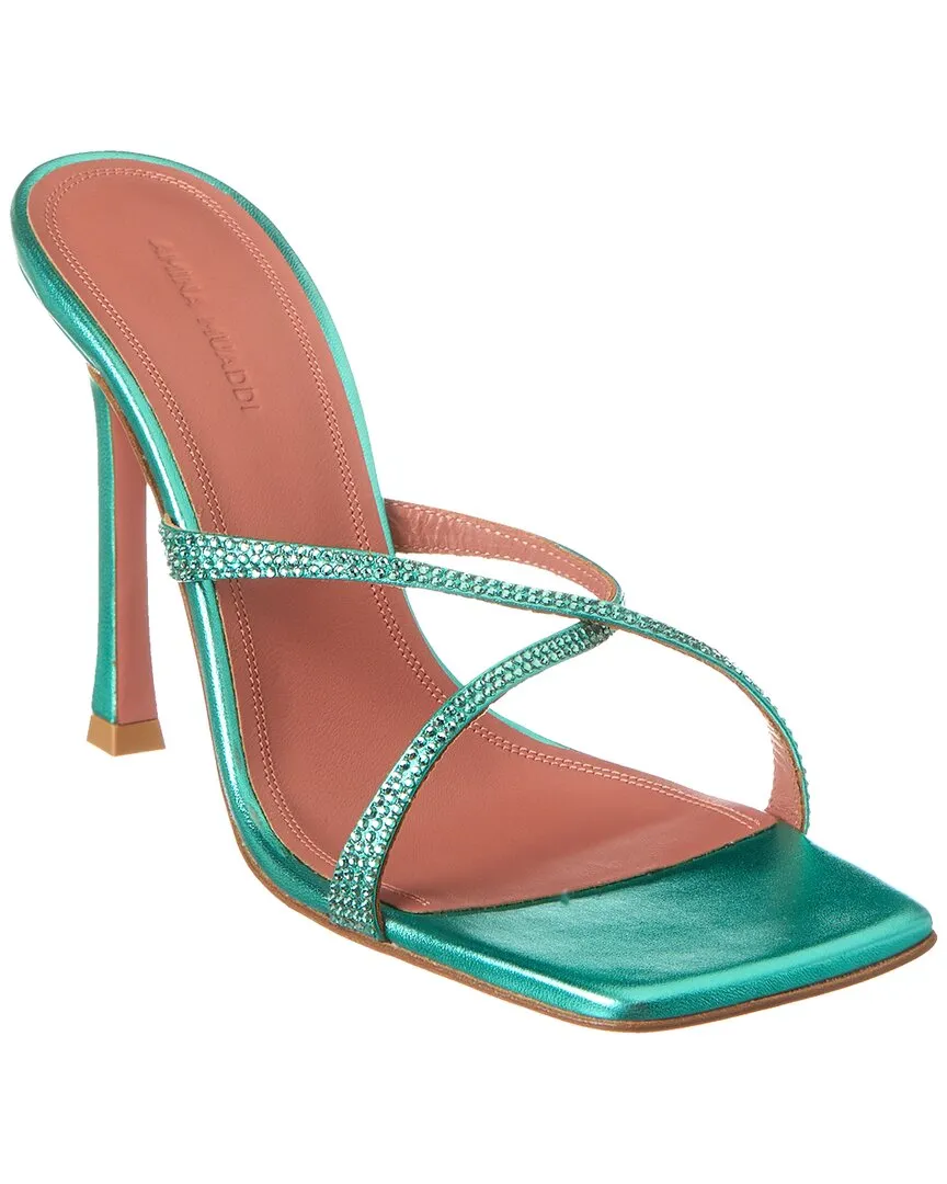 AMINA MUADDI Adriana Crystal 105 Leather Sandal