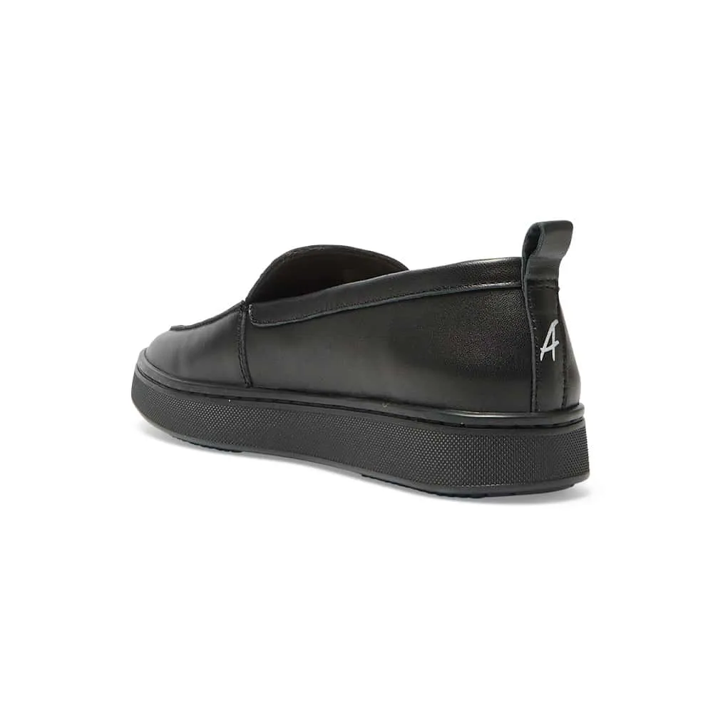 Angus Loafer in Black On Black Leather