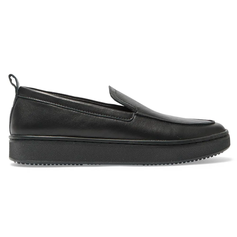 Angus Loafer in Black On Black Leather