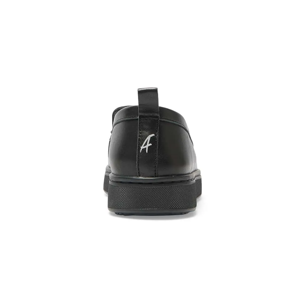 Angus Loafer in Black On Black Leather