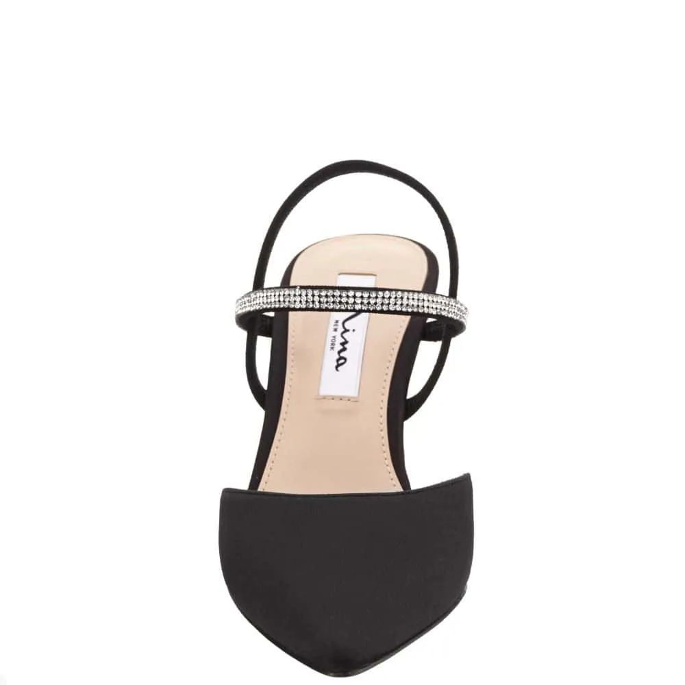 Billie Heel in Black Satin