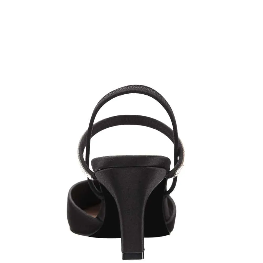 Billie Heel in Black Satin