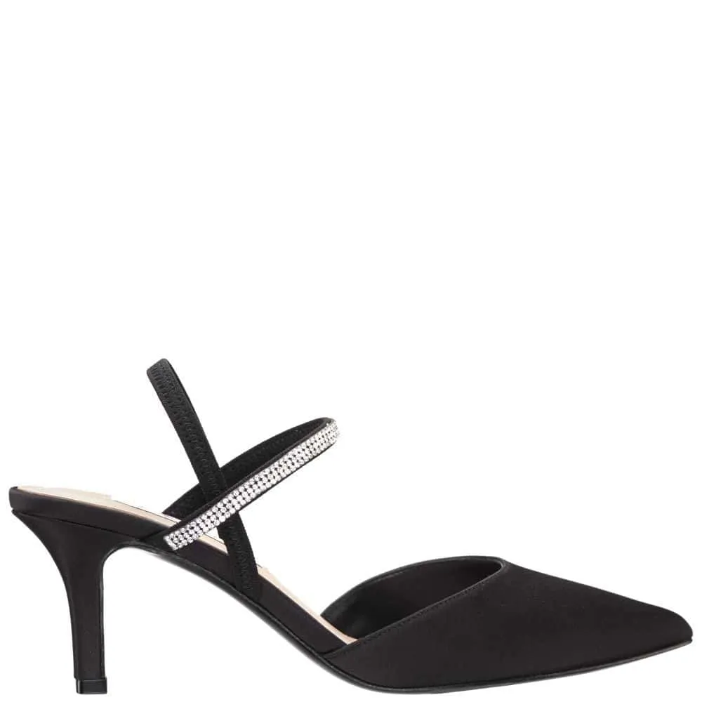 Billie Heel in Black Satin