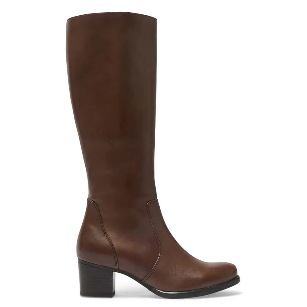 Cadillac Boot in Brown Leather