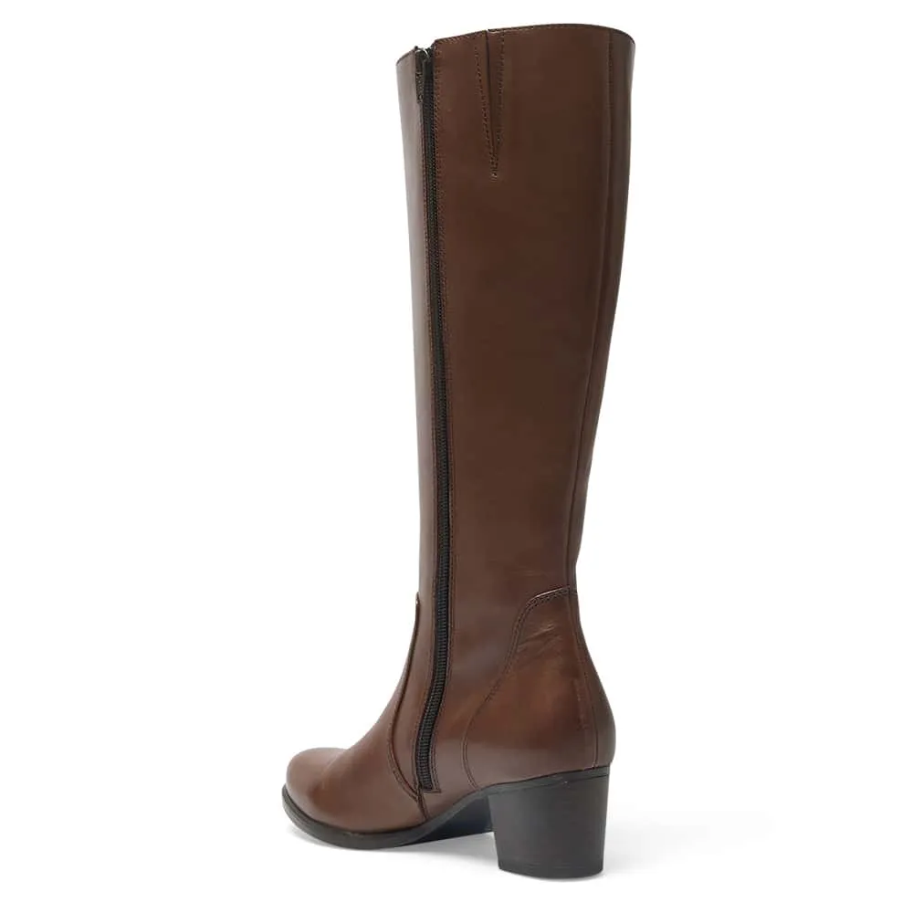 Cadillac Boot in Brown Leather