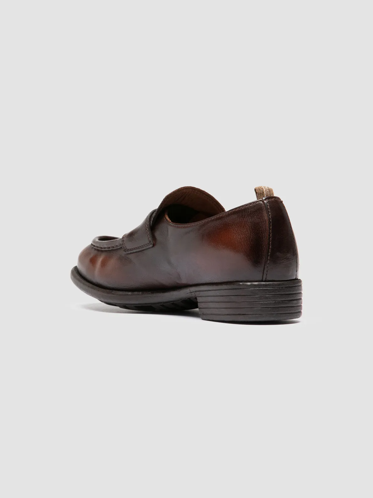 CALIXTE 020 - Light Brown Leather Penny Loafers