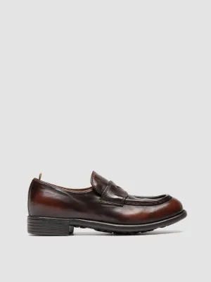 CALIXTE 020 - Light Brown Leather Penny Loafers