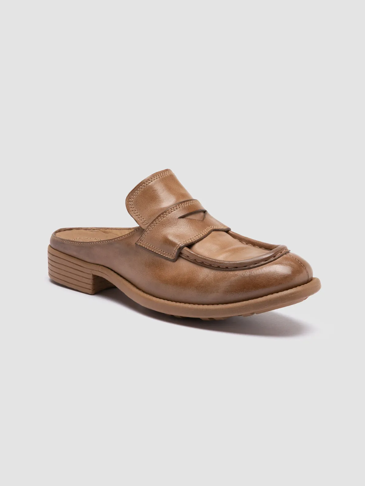 CALIXTE 063 - Taupe Leather Mule