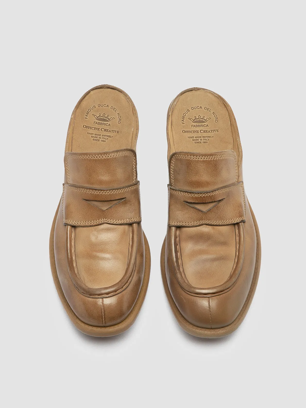 CALIXTE 063 - Taupe Leather Mule