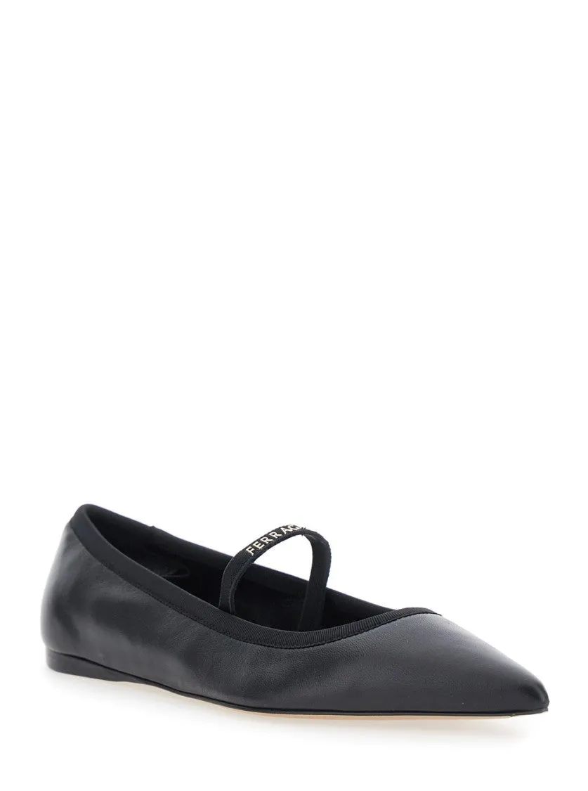 Carice' Black Ballet Shoes With Ribbon Detail
