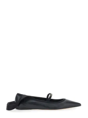 Carice' Black Ballet Shoes With Ribbon Detail