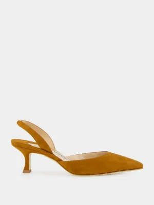 Carolyne Brown Suede Slingback Pumps