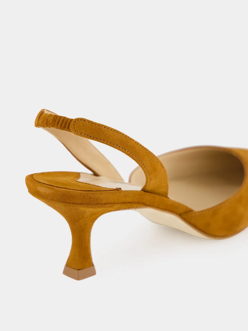 Carolyne Brown Suede Slingback Pumps