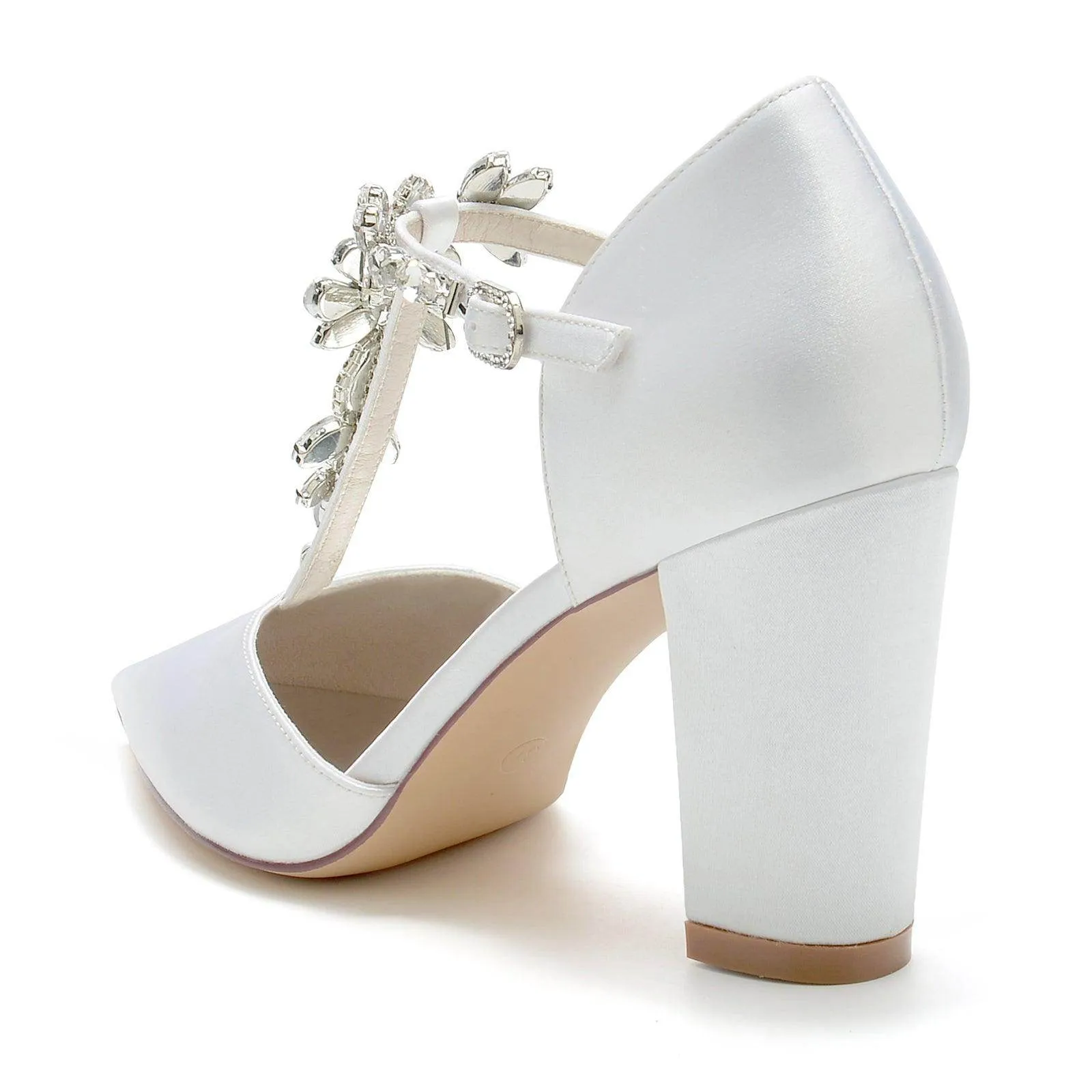 Chunky Heel 8.5cm Silk-Like Shoes CK0188