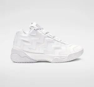 Converse Voltage Mid Ladies Triple White Leather Hi Top Sneakers