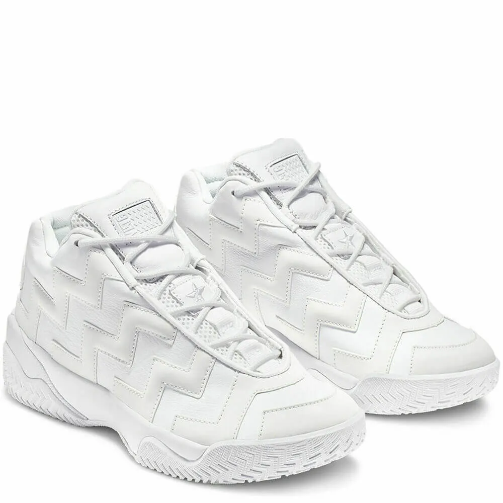 Converse Voltage Mid Ladies Triple White Leather Hi Top Sneakers