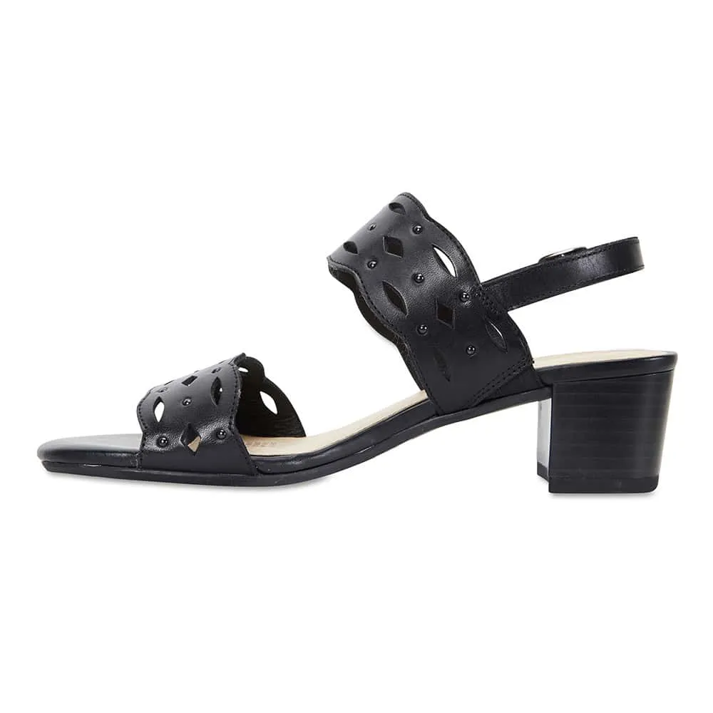 Debut Heel in Black Leather