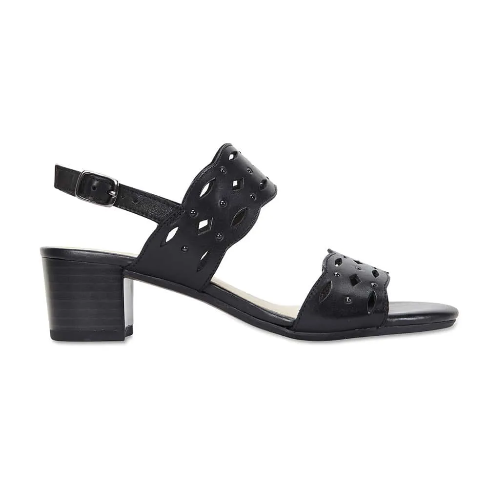 Debut Heel in Black Leather