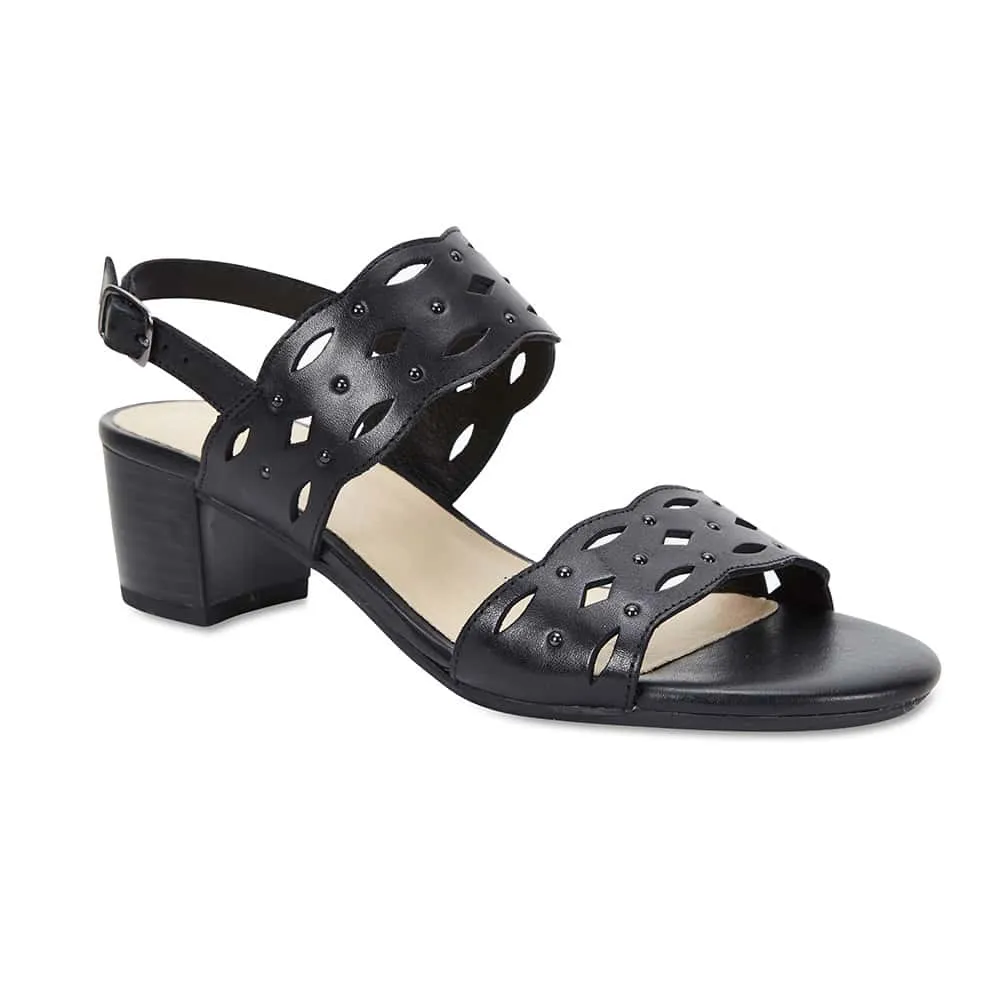 Debut Heel in Black Leather