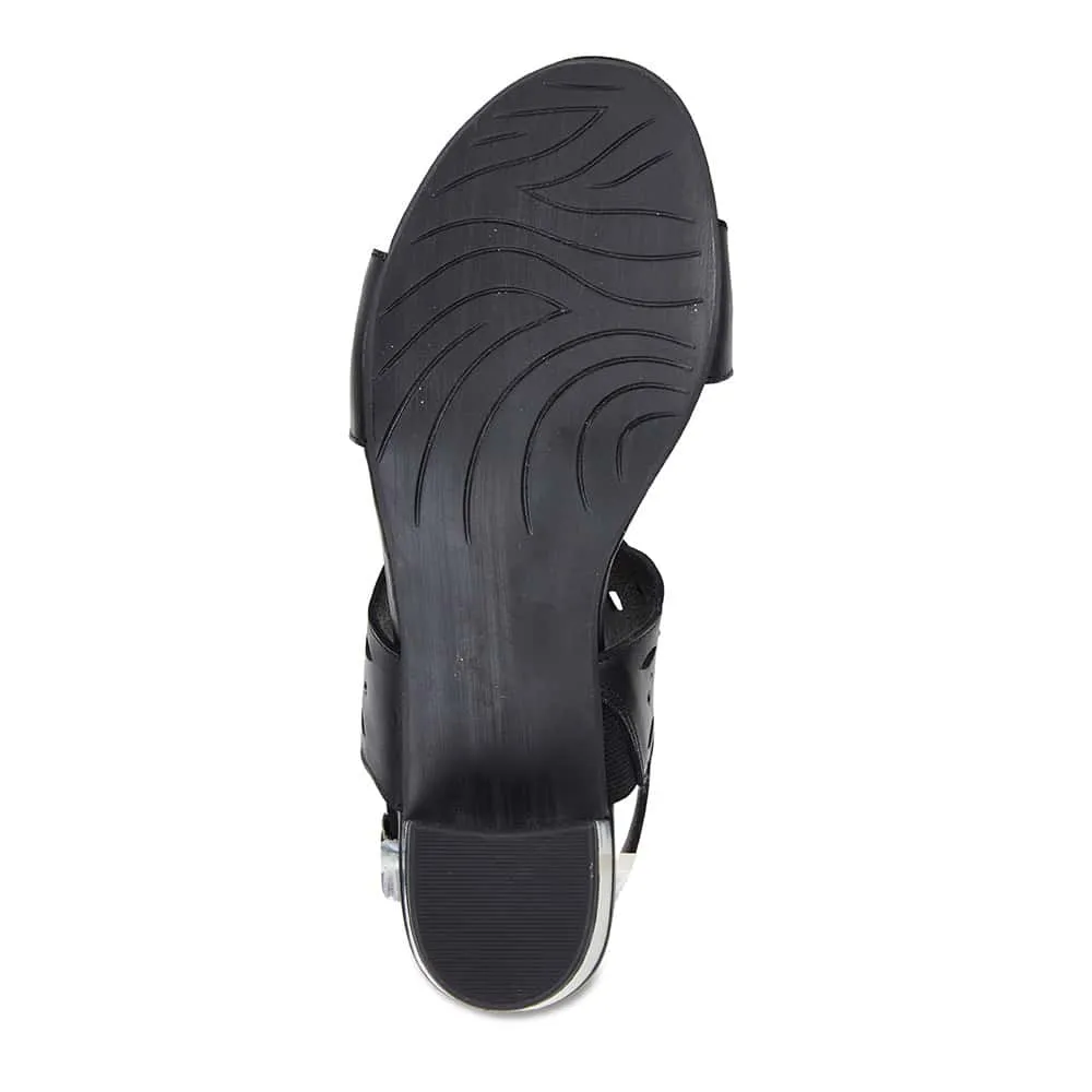 Debut Heel in Black Leather