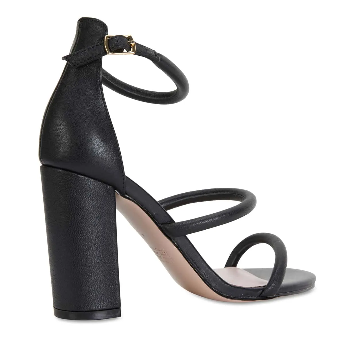 Demand Heel in Black Leather