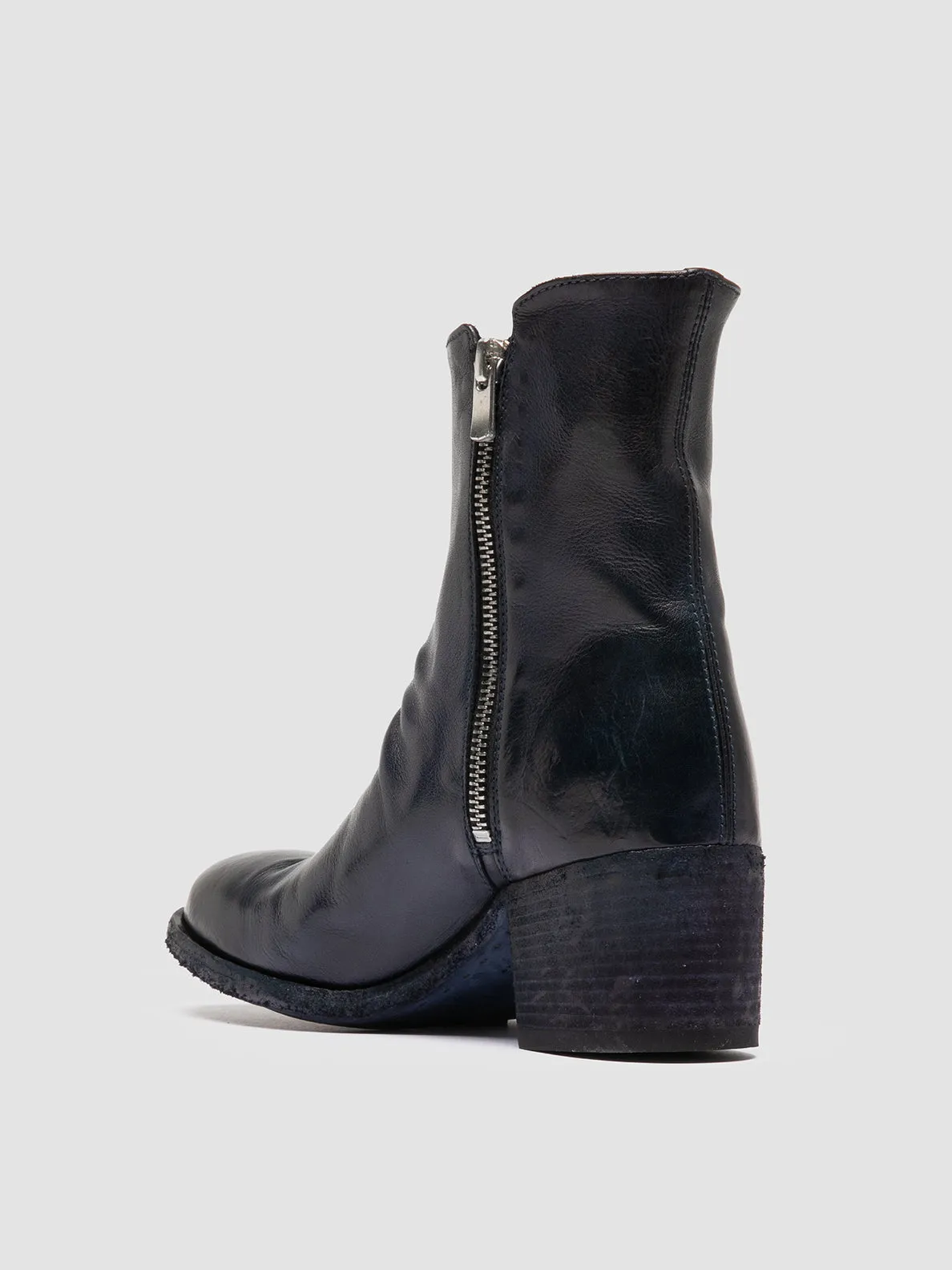 DENNER 103 - Navy Leather Ankle Boots