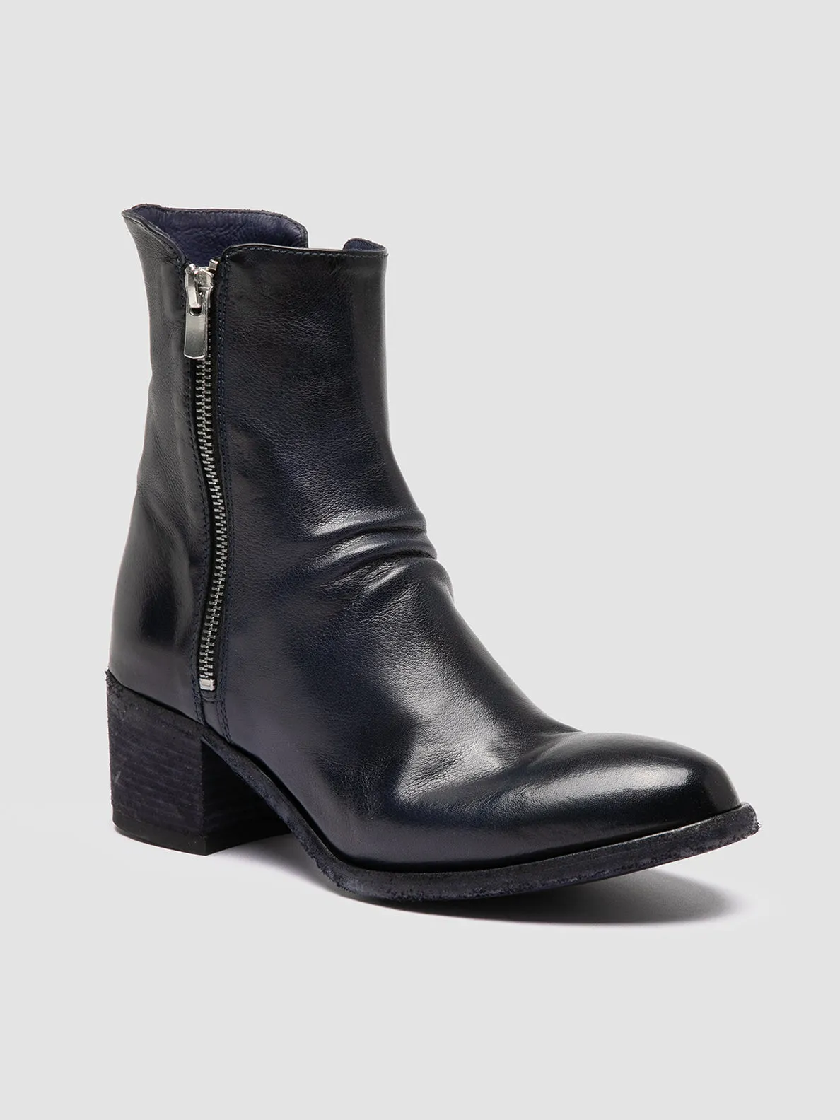 DENNER 103 - Navy Leather Ankle Boots