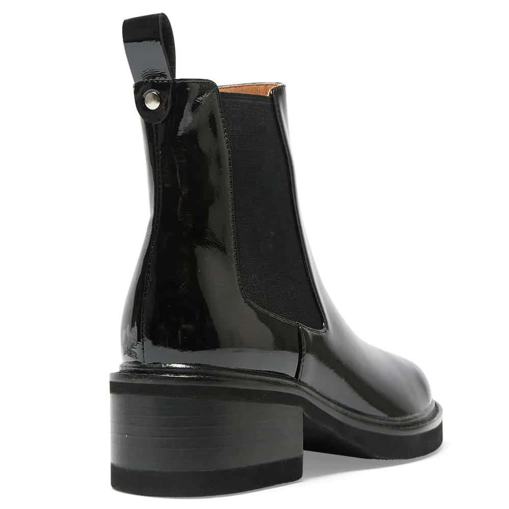 Detroit Boot in Black Patent