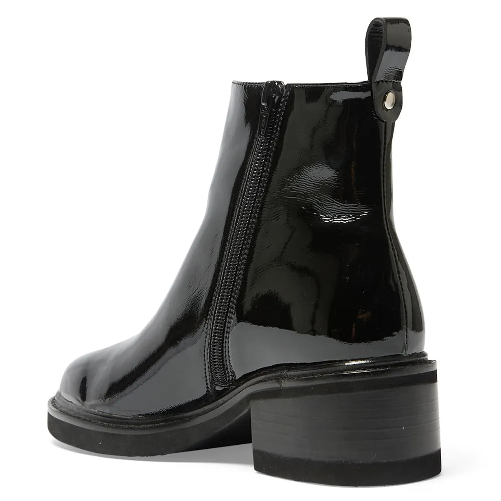 Detroit Boot in Black Patent