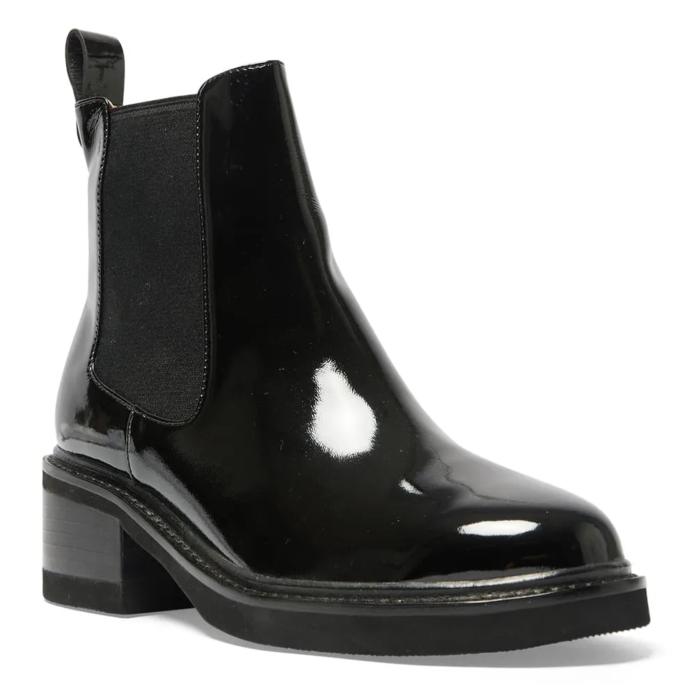 Detroit Boot in Black Patent