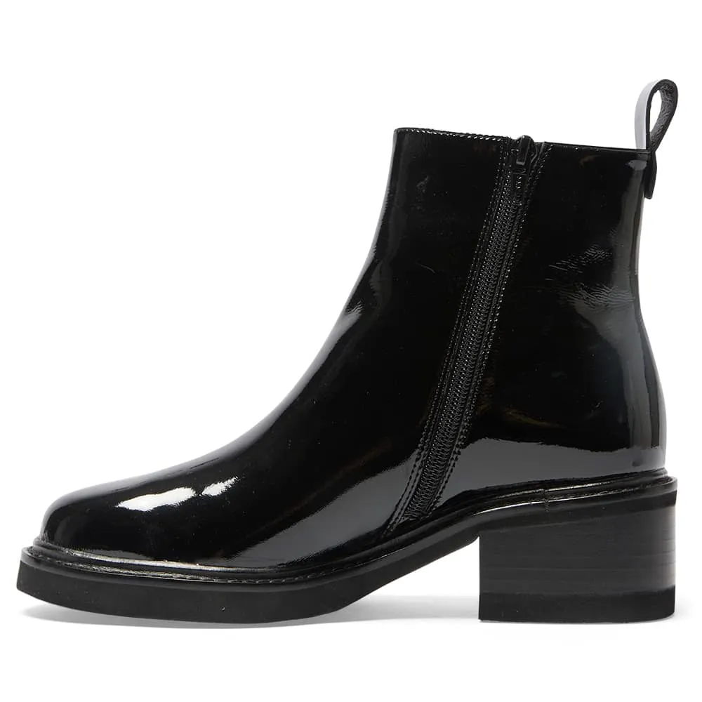 Detroit Boot in Black Patent