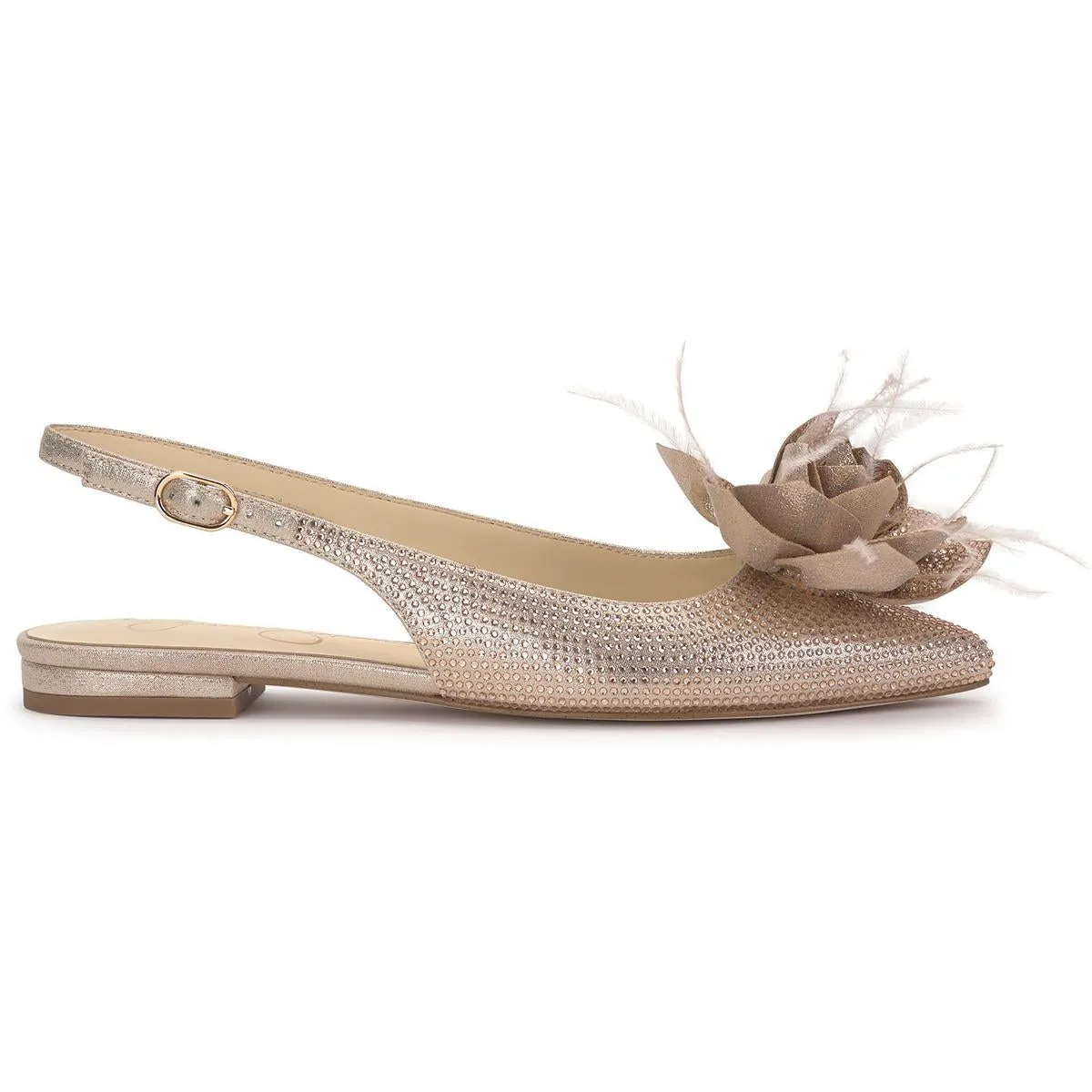 Evito 2 Womens Embellished Pointed Toe Slingbacks