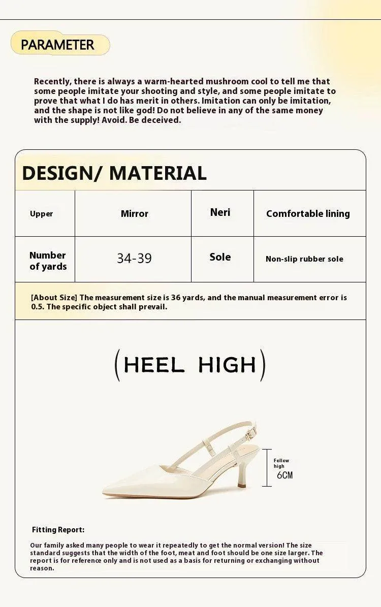 Faux Leather Pointy Stiletto Mid Heel Sandals  805103208154