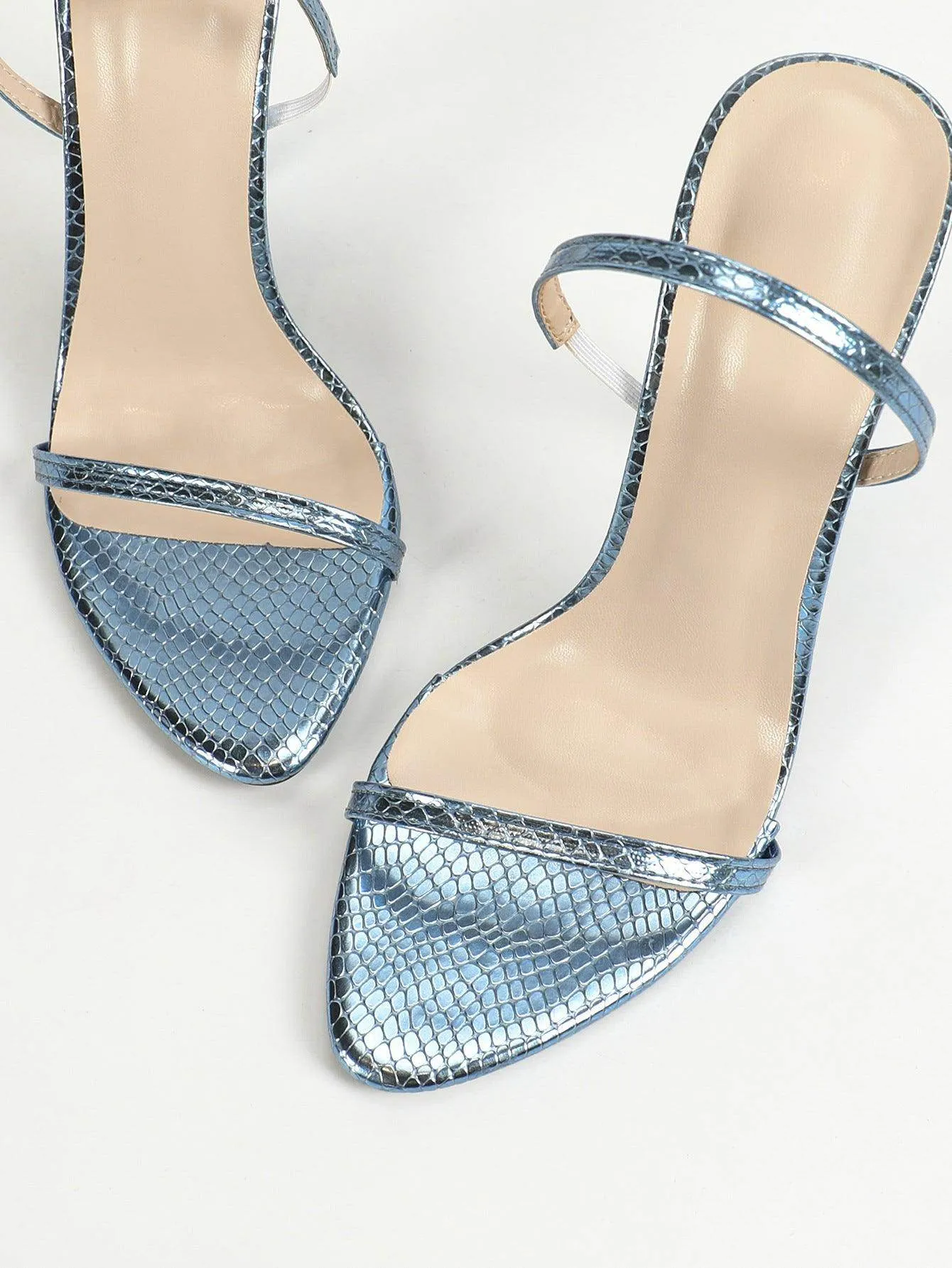 Faux Leather Single Strap Stiletto Heels 816351874612