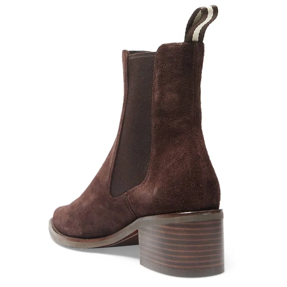 Federal Boot in Chocolate Suede Suede