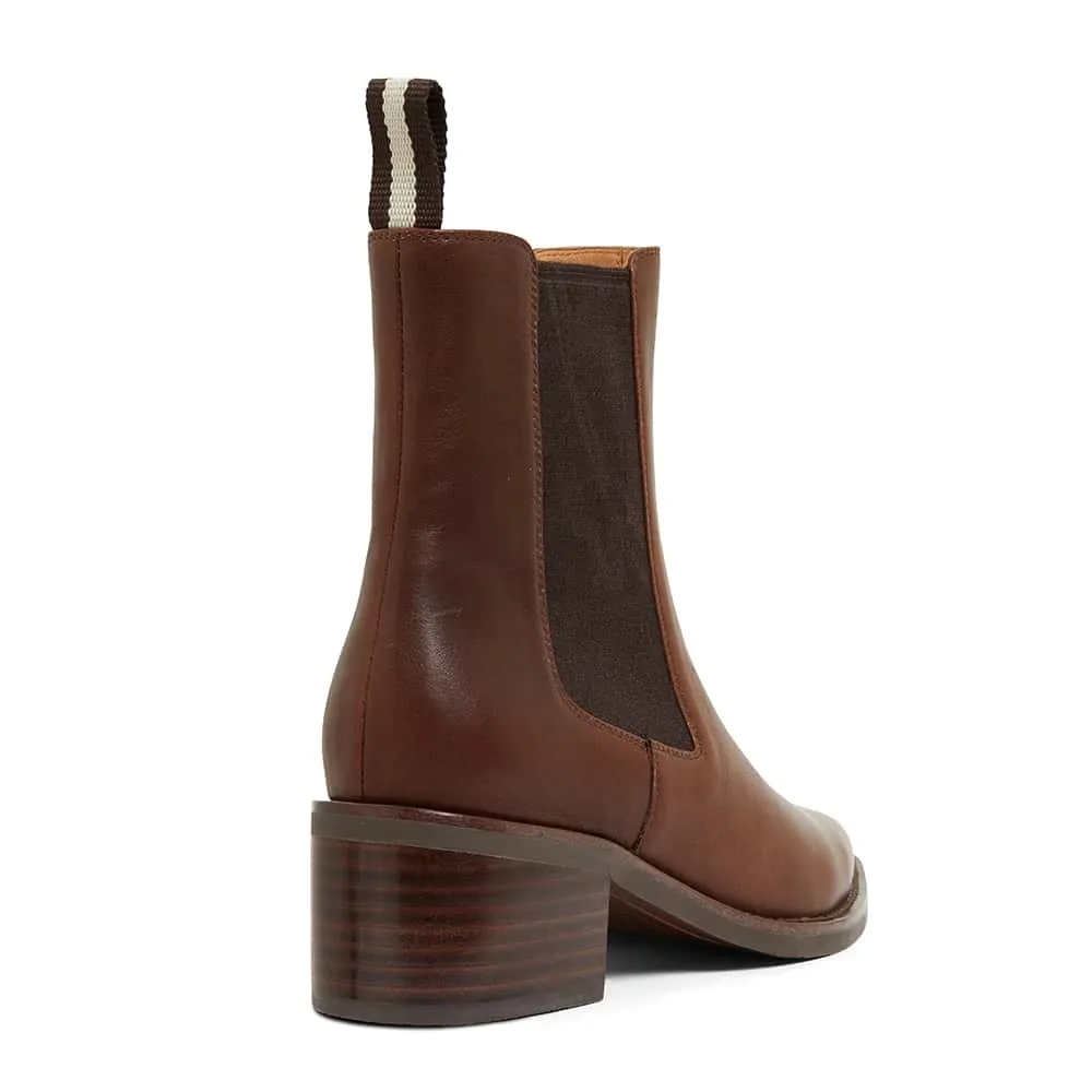 Federal Boot in Mid Brown Leather