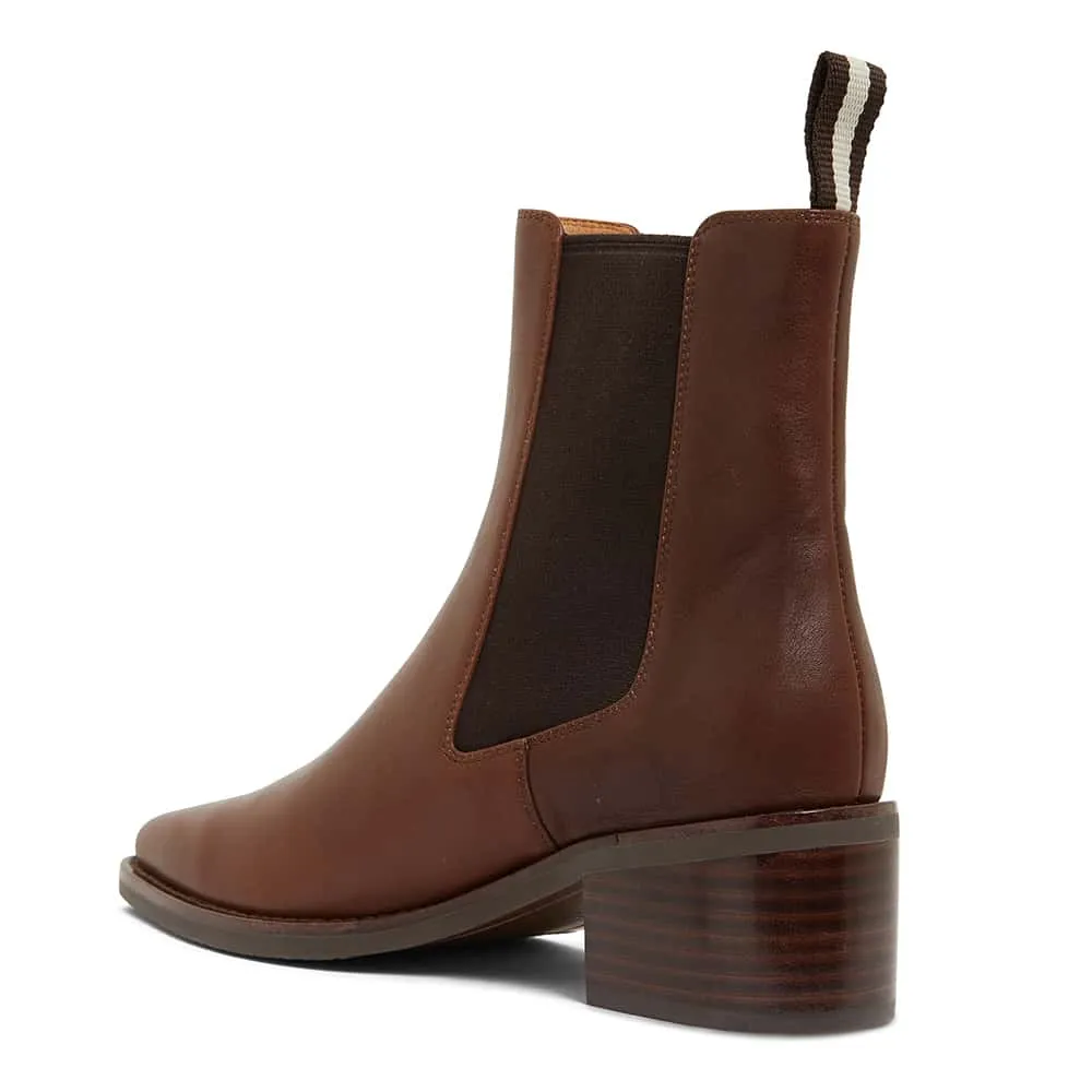 Federal Boot in Mid Brown Leather