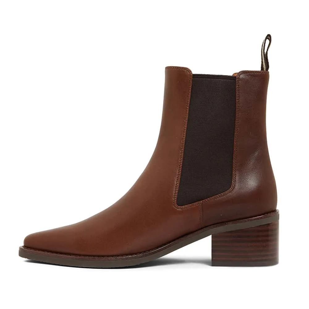 Federal Boot in Mid Brown Leather