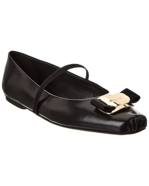 Ferragamo Zina Leather Flat