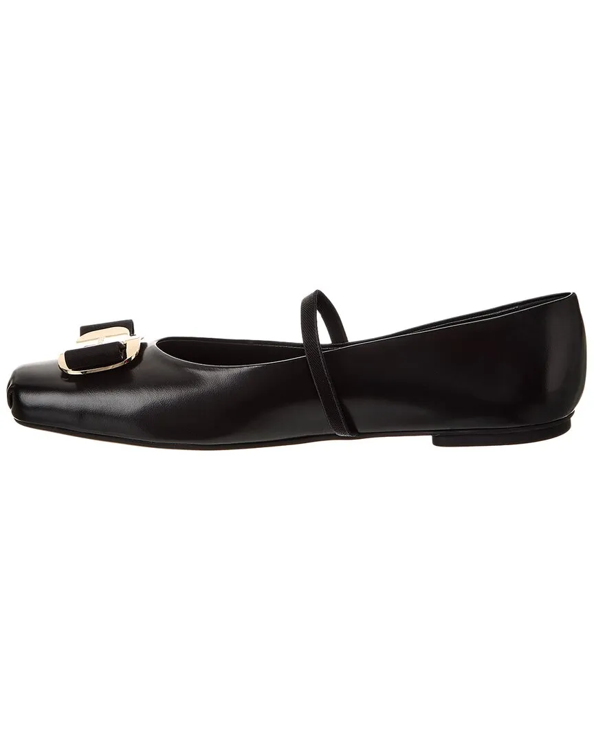 Ferragamo Zina Leather Flat
