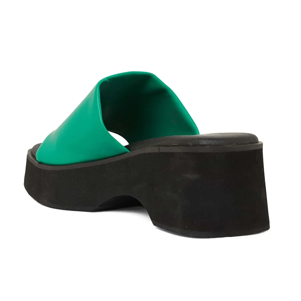 Fiasco Heel in Green Smooth