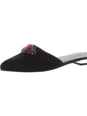 Fierce Womens Embellished Knit Mules