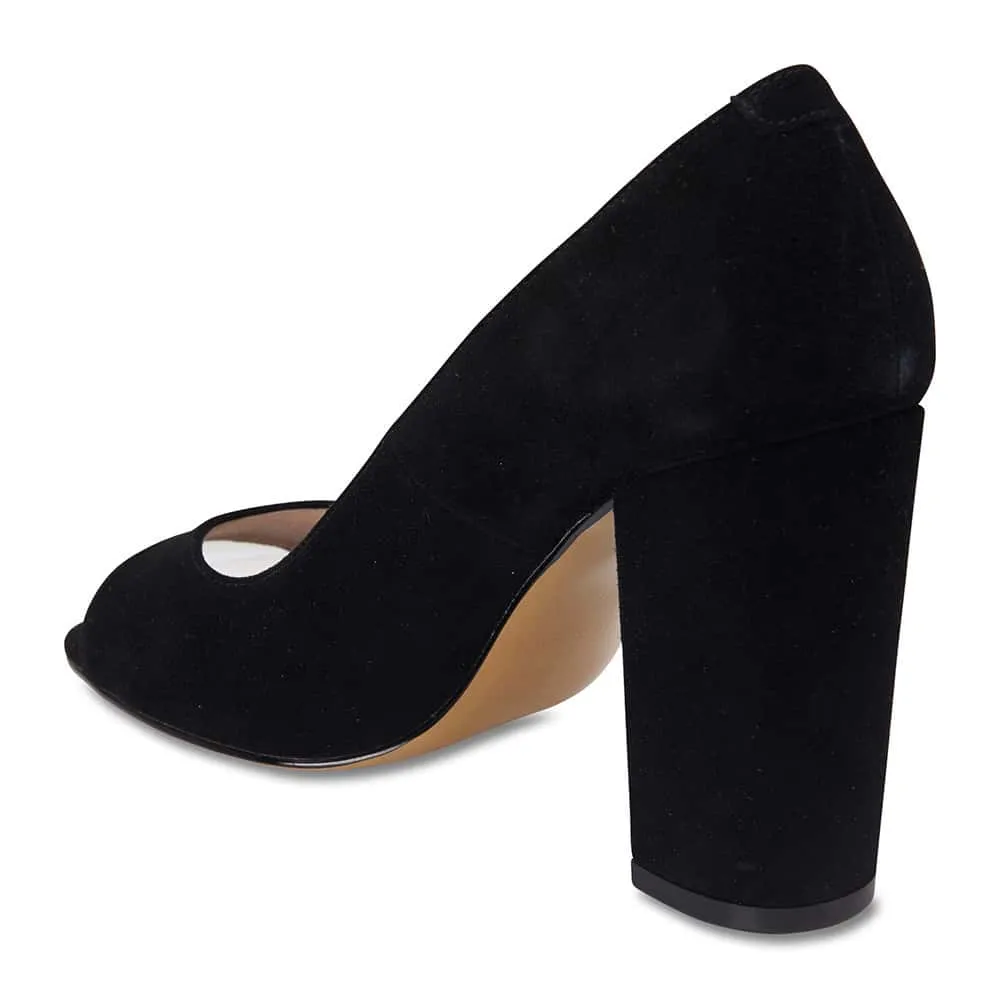 Finn Heel in Black Suede
