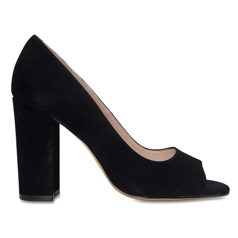 Finn Heel in Black Suede