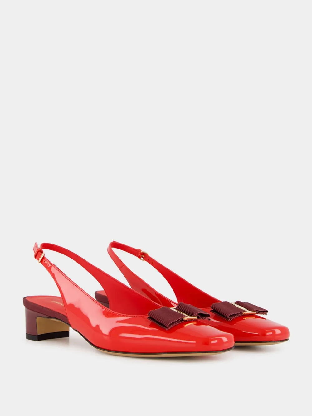 Flame Red Patent Vara Bow Slingback