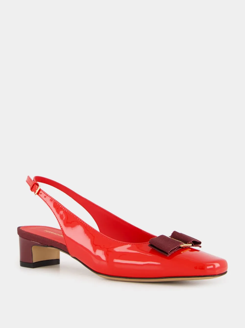 Flame Red Patent Vara Bow Slingback